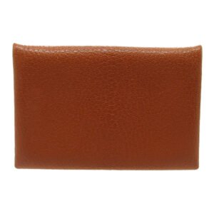 HERMES Card Case Shave Brown Calvi | AlmaBagz