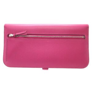 HERMES Long Wallet Purse Evercolor Rose purple Dogon Long Women Used | AlmaBagz