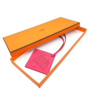 HERMES key ring Vaux Swift Rose mexico Carre Nano Charm | AlmaBagz