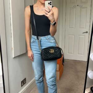 Gucci GG Black Marmont Small Shoulder Bag | AlmaBagz