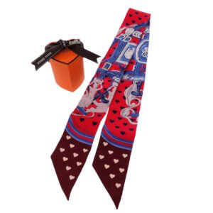 HERMES scarf silk Rouge Twilly BRIDES de GALA LOVE | AlmaBagz