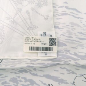 HERMES scarf silk BLANC Carre90 Hermes Flagship | AlmaBagz