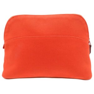 HERMES Pouch cotton Orange Bolide Pouch MM Orange Canvas Women Used | AlmaBagz