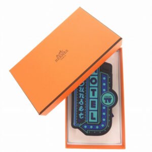 HERMES key ring leather black | AlmaBagz