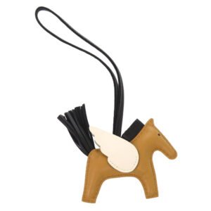 HERMES key ring leather Sesame Rodeo Pegasus PM | AlmaBagz