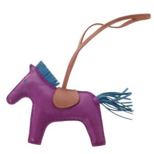 HERMES key ring leather Anemone Rodeo MM | AlmaBagz