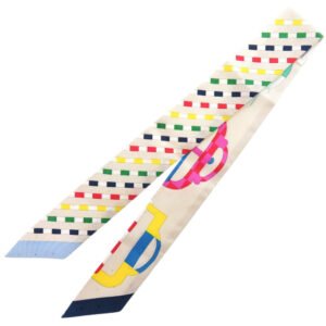 HERMES scarf silk Kle Twilly Bouclerie Moderne Modern Buckle | AlmaBagz
