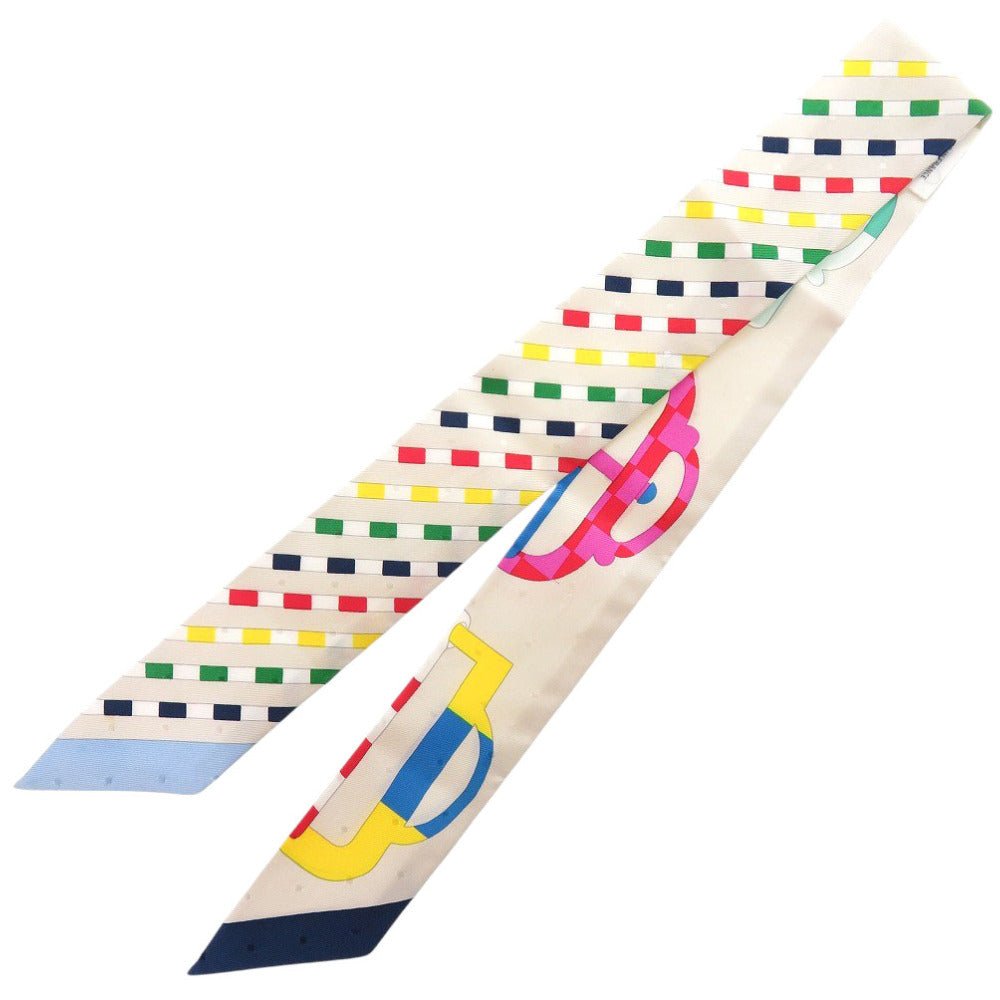 HERMES scarf silk Kle Twilly Bouclerie Moderne Modern Buckle | AlmaBagz
