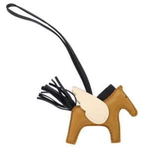 HERMES key ring leather Sesame Rodeo Pegasus PM | AlmaBagz