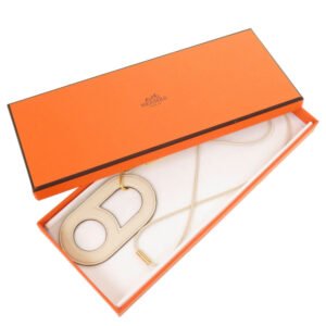 HERMES Necklace Vaux Swift Nata Variations | AlmaBagz