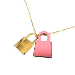 HERMES Necklace Vaux Swift, Gold Plated Rose azare Cadena motif O'Kelly PM | AlmaBagz