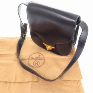 HERMES Shoulder Bag Box scarf black vintage Shoulder Bag | AlmaBagz