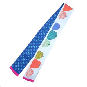 LOUIS VUITTON scarf M78391 silk blue LVxYK Bando Pumpkin | AlmaBagz