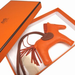 HERMES key ring Anemiro Orange Rodeo Charm MM | AlmaBagz