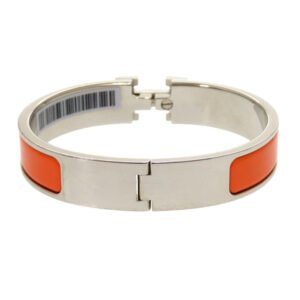 HERMES Bangle metal Orange Click crack PM Women Used | AlmaBagz