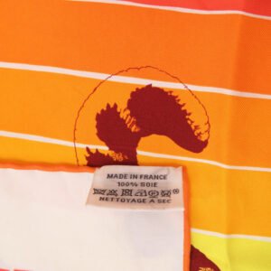 HERMES scarf H003369S 08 silk Orange Carre90 JUNGLE LOVE RAINBOW Jungle Love | AlmaBagz