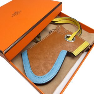 HERMES key ring Epsom gold Camille | AlmaBagz