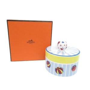 HERMES Other miscellaneous goods Porcelain blue Circus Trinket Box | AlmaBagz