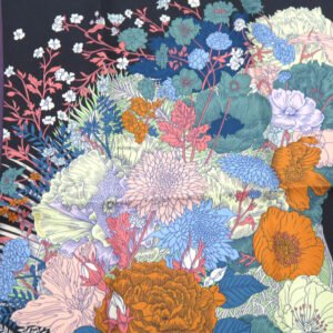 HERMES scarf silk multicolor Floral Horse Twill Scarf Carre45 Flower Horse Gavroche Robe Legere Detail Women Used | AlmaBagz