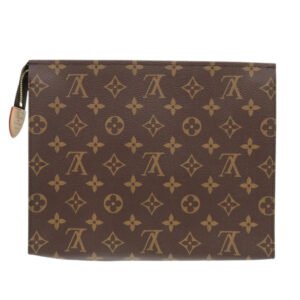 LOUIS VUITTON Clutch bag M47542 Monogram canvas Brown Poche toilette26 | AlmaBagz