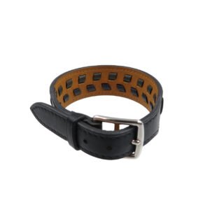HERMES bracelet leather black Etrivière Derby T5 | AlmaBagz