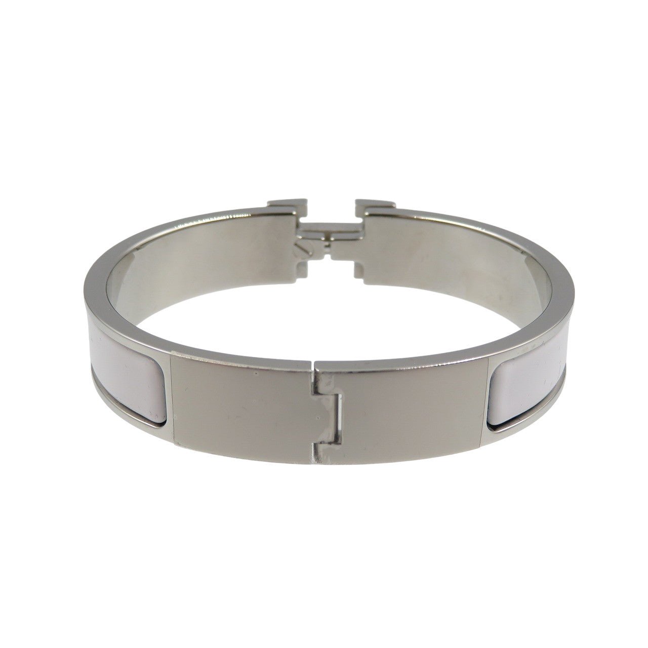 HERMES Bangle CE , Stainless Steel white Click crack PM enamel | AlmaBagz