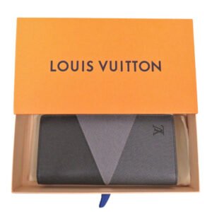 LOUIS VUITTON Long Wallet Purse M30715 Taiga gray Taiga Portefeuille Plaza NM | AlmaBagz