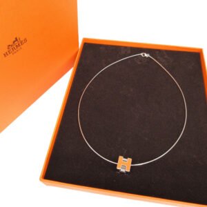 HERMES Necklace metal Orange Cardue Ash | AlmaBagz