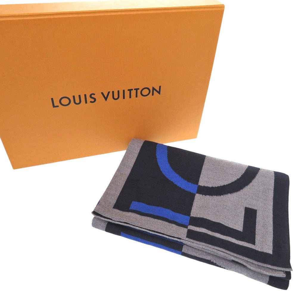 LOUIS VUITTON Scarf M71240 wool Navy Echarpe LV Horizon | AlmaBagz - Image 4