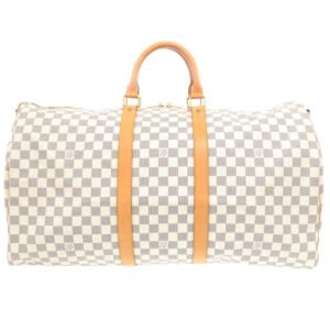 LOUIS VUITTON Boston Duffel bag N41429 Damier Azur Canvas white Keepall bandouliere55 | AlmaBagz
