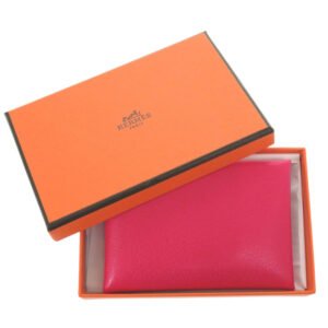 HERMES Coin case Epsom Rose Extreme Calvi duo | AlmaBagz