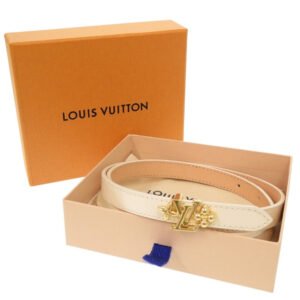 LOUIS VUITTON belt M8489 Patent leather Ecru LV Gram 15MM Reversible | AlmaBagz