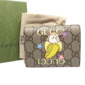 GUCCI Bifold Wallet 701009 GG Supreme, Leather beige | AlmaBagz