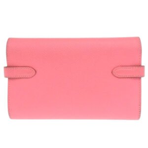 HERMES Tri-fold wallet Epsom Rose azare Kelly wallet medium | AlmaBagz