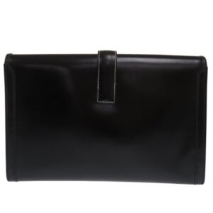 HERMES Clutch bag Box scarf black Jige PM White stitch | AlmaBagz