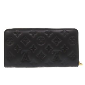 LOUIS VUITTON Long Wallet Purse M81510 leather Noir Monogram emboss Zippy wallet | AlmaBagz