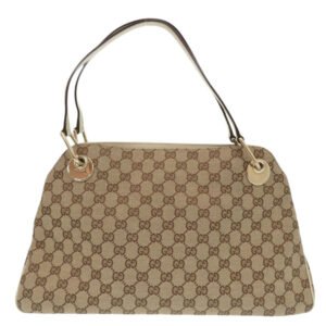 GUCCI Tote Bag 121023 GG canvas, leather beige | AlmaBagz