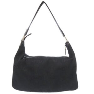 GUCCI Shoulder Bag 211523 canvas black Horsebit Pattern | AlmaBagz