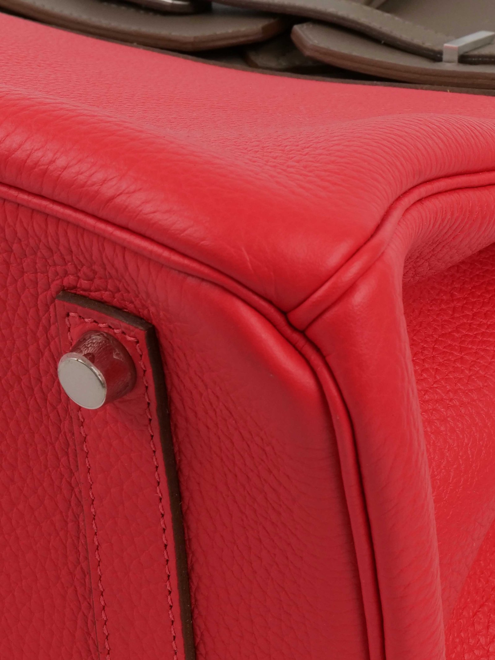 Hermes Limited Edition Tricolour Rose Jaipur, Argile and Etoupe Birkin 35. | AlmaBagz - Image 5