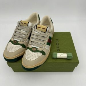 GUCCI Men's Screener GG Sneaker, Beige, Leather 24120207 | AlmaBagz