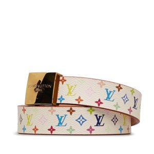 Louis Vuitton Monogram Multicolor Sunshine Belt 80/32 M9270U White PVC Leather  Louis Vuitton | AlmaBagz