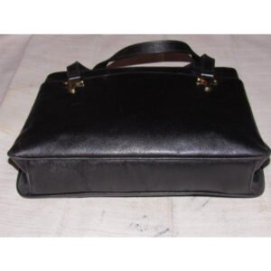 Gucci Vintage Black Textured Coated Leather Patent Shoulder Bag | AlmaBagz