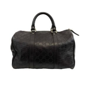 GUCCI - Embossed Leather Monogram Speedy Medium Brown Top Handle Bag | AlmaBagz