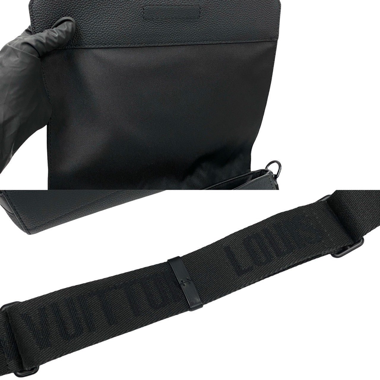 LOUIS VUITTON Shoulder Bag leather black LV Take Off Messenger | AlmaBagz - Image 9