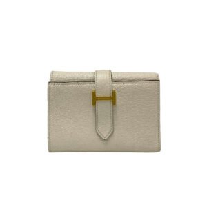 HERMES Bifold Wallet Chevre Misol white Bearn combine | AlmaBagz