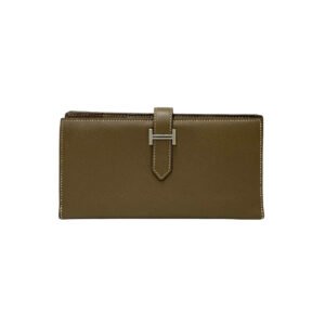 HERMES Long Wallet Purse Epsom gray Beance fleet | AlmaBagz