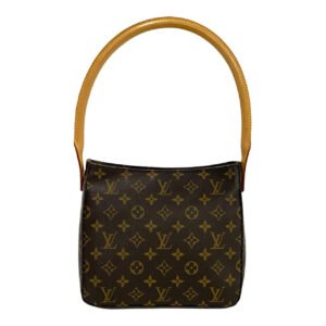 LOUIS VUITTON Handbag leather Brown Monogram Looping MM | AlmaBagz