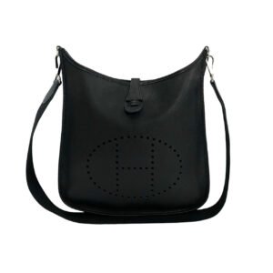 HERMES Shoulder Bag Epsom black Evelyn PM | AlmaBagz