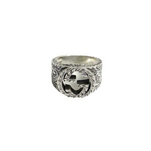 GUCCI Ring 455302 J8400 0811 Silver925 Silver Interlocking G arabesque ring logo mens 13 Used | AlmaBagz