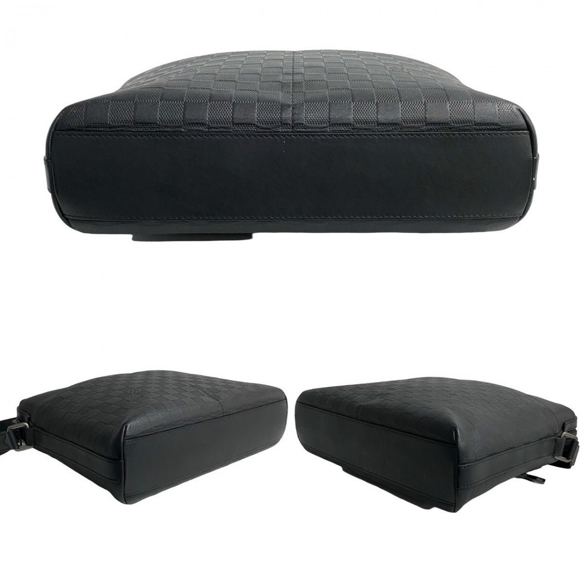 LOUIS VUITTON Shoulder Bag leather black Damier Anfini Calypso MM | AlmaBagz - Image 6